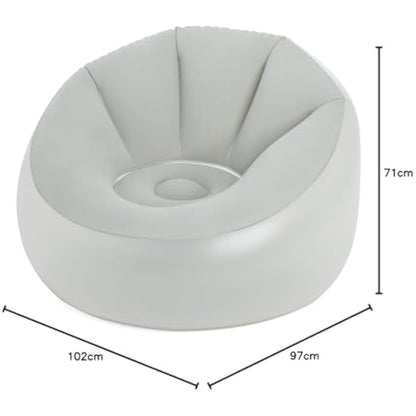 Bestway Inflatable Chair, Outdoor Armchair with LED Lights, Grey
