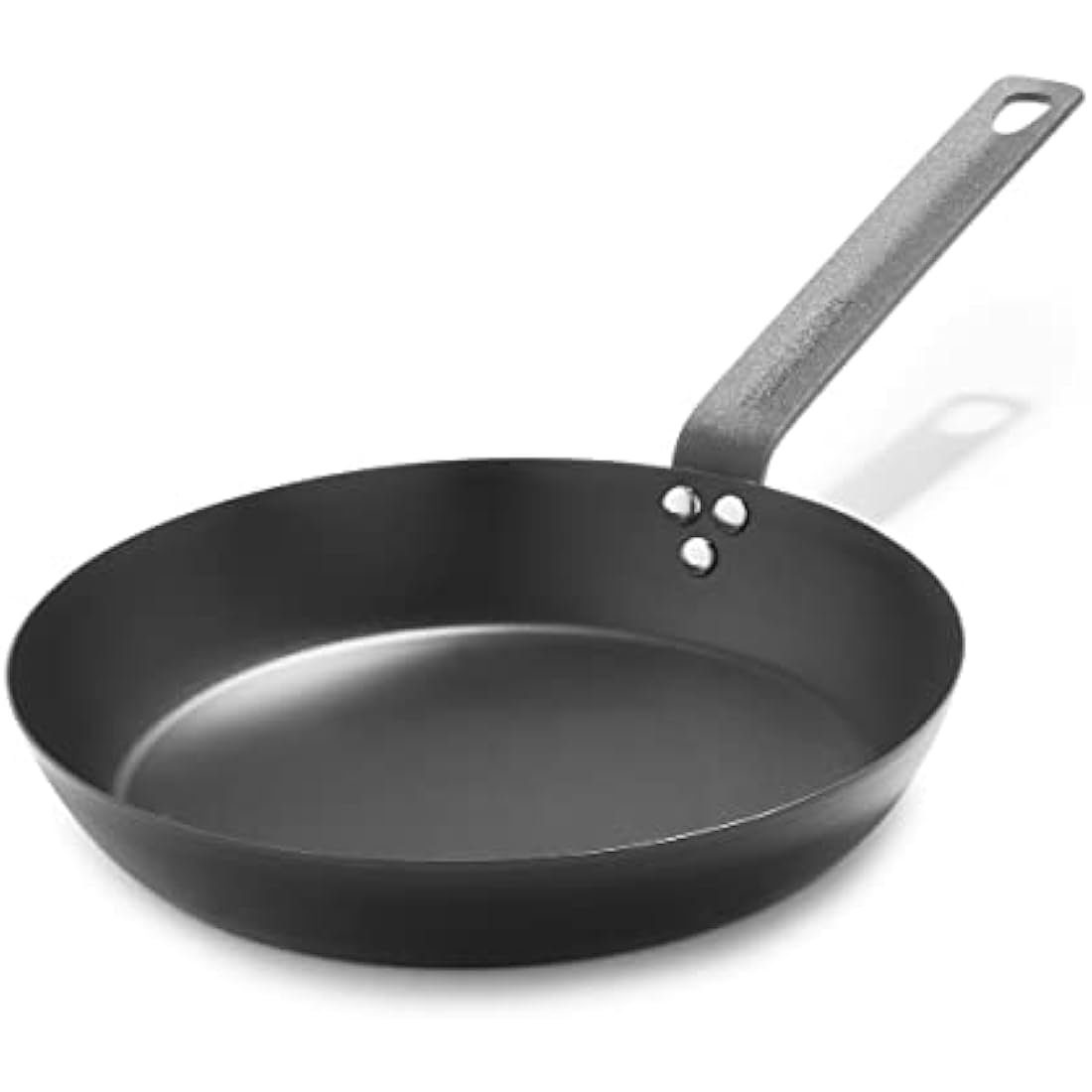 Merten & Storck Pre-Seasoned Carbon Steel Induction 26cm Frying Pan Skillet, Non-Stick with Use, Oven Safe and Broiler Safe up to 315°C, Browning, Grill, Sear, Saute, Black