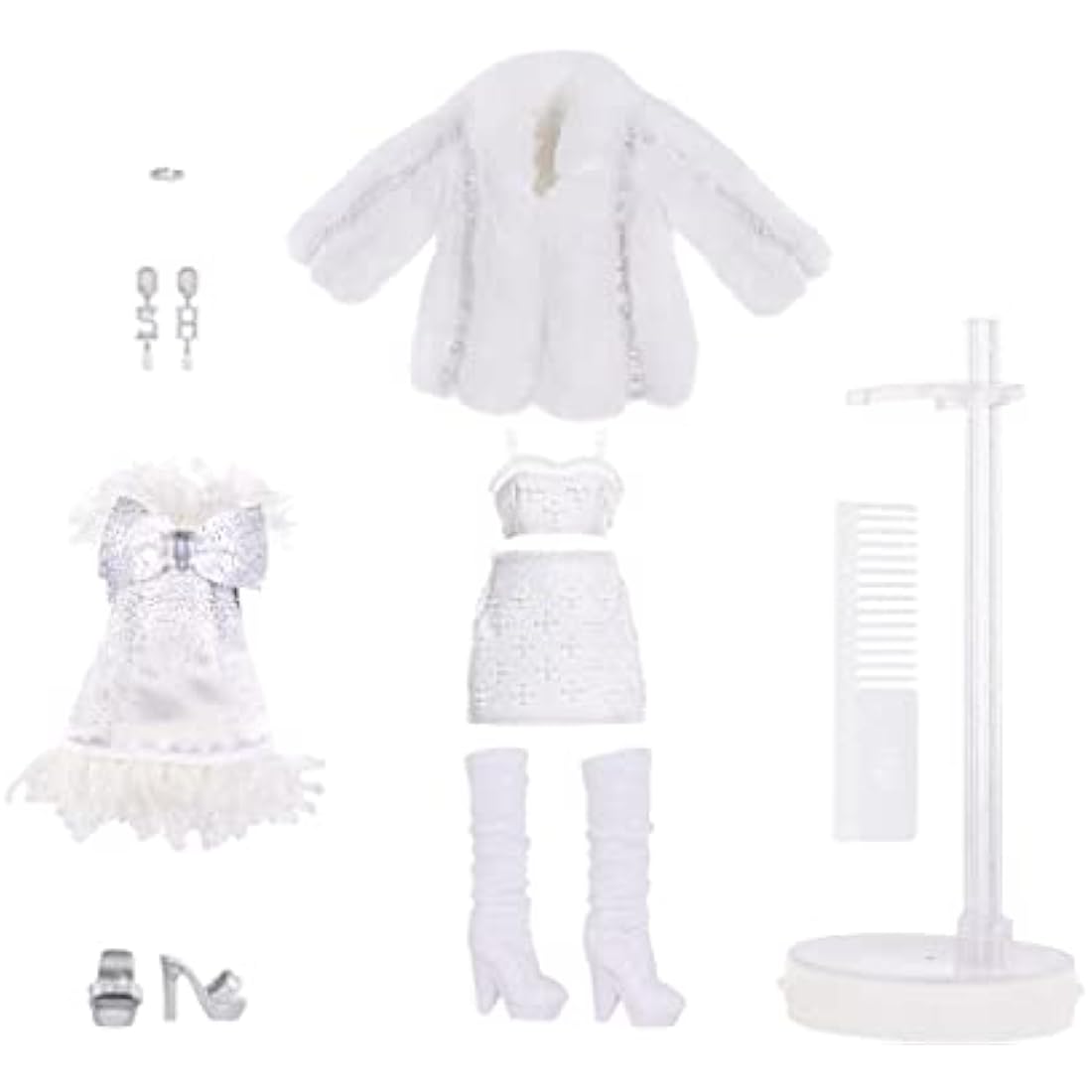 Rainbow High Shadow High Series - NATASHA ZIMA - Greyscale Fashion Doll With Wavy White Hair, Two Designer Outfits And Accessories - Collectable - For Kids Ages 6+
