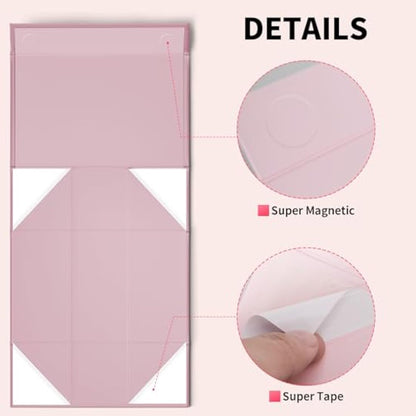 GIFTSAY Magnetic Gift Box for Presents 32.2 x20.3 x11.4 cm,Large Gift Boxes Pink with Lid for Gifts, Paper Wedding Favor Boxes,Birthday Gift Box Bulk, Party Favor Boxes