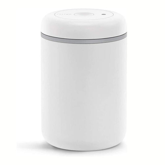 Fellow Atmos Vacuum Canister for Coffee & Food Storage - Airtight Sealed Container, Matte White, Large Coffee Bean Storage, 1.2 Litre Jar