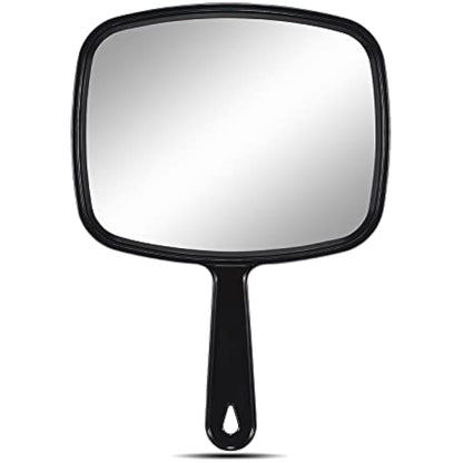 OMIRO Hand Mirror, All Black Handheld Mirror with Handle, Rectangle-Pack of 6, 16.8 x 23.6 cm