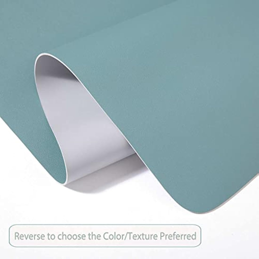 Desk Pad Large, Desk Mat, Extended Mouse Mat, Mouse Pad L, Desk Blotter, DOBAOJIA Laptop Pad Writing Pad for Office/Home, Dual-Side Use PU Leather Waterproof 31.5" X 15.7"(Greyish Green/Grey)