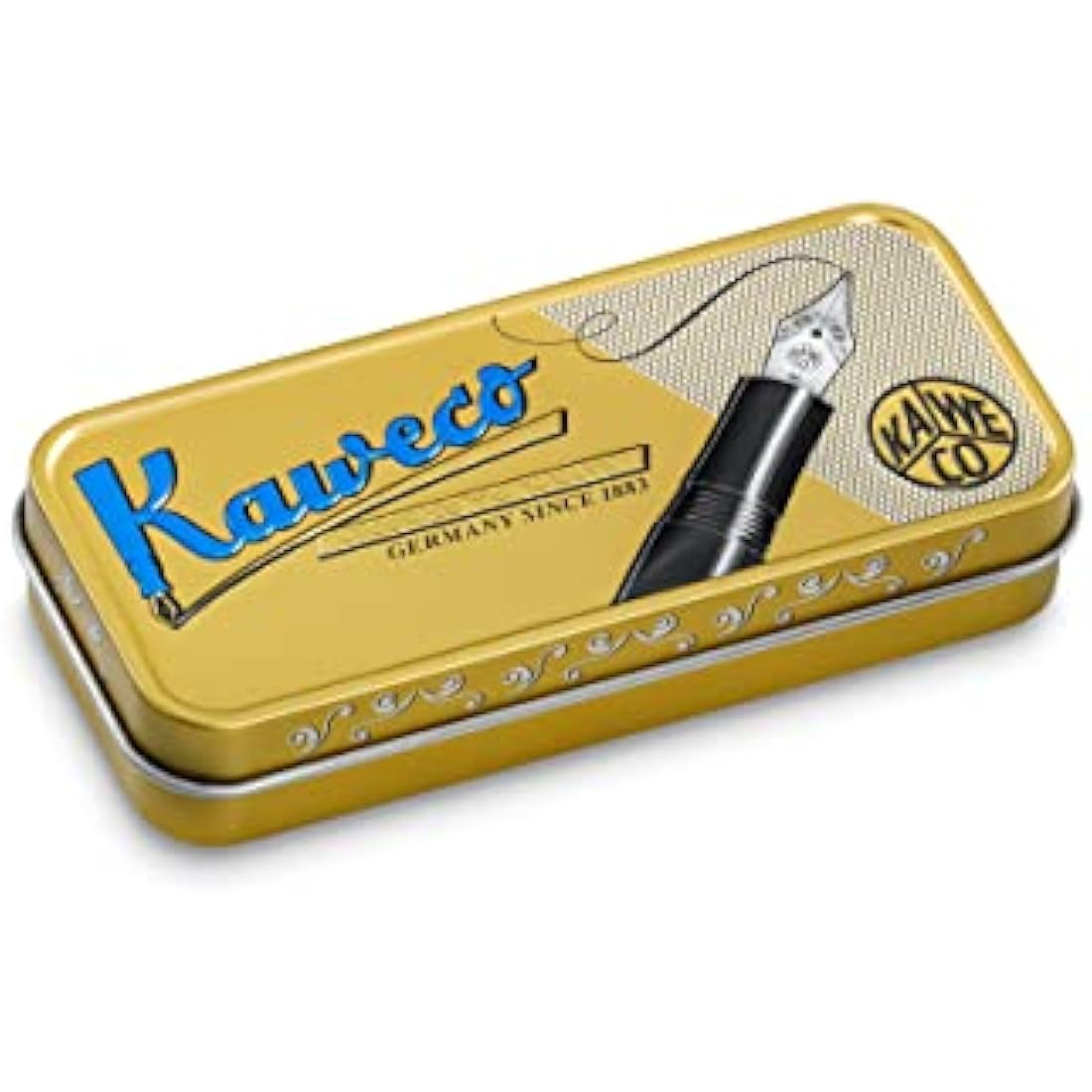 Kaweco ART SPORT Fountain Pen Pebble Blue I Exclusive Acrylic Reservoir Pen for Ink Cartridges With Steel Nib 12.5 cm I Including Metal Box I Nib: F (Fine)