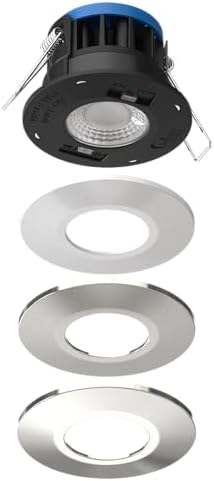 Bright Source All in One Switchable Wattage 8w/10w LED Downlight - 4 Colour Temperatures - 2700K 3000K 4000K 6000K - 3 Bezels IP65 Warm White Cool White Daylight White Spotlight - Pack of 6