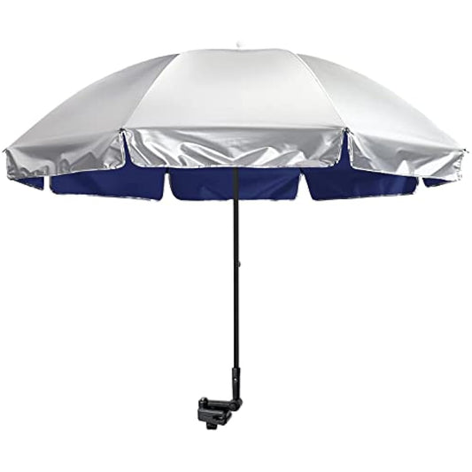 G4Free UPF 50+ Universal Clamp On Umbrella Adjustable Outdoor UV Protection Beach Chair Umbrella for Strollers, Wheelchairs, Patio Chairs, Golf Carts and Beach