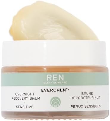 REN Clean Skincare Evercalm™ Overnight Recovery Balm | Intensively Nourishes Skin Barrier to Hydrate & Soothe during Sleep | Calms Red or Irritated Skin | Cruelty Free | Step 4: Recover
