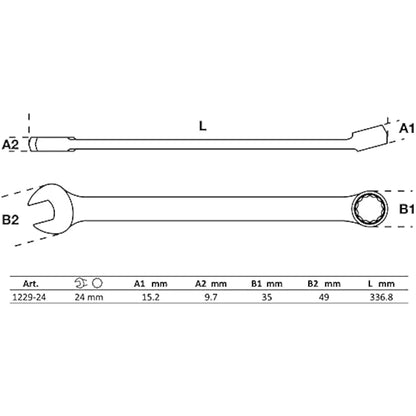 BGS 1229-24 | Combination Spanner | extra long | 24 mm