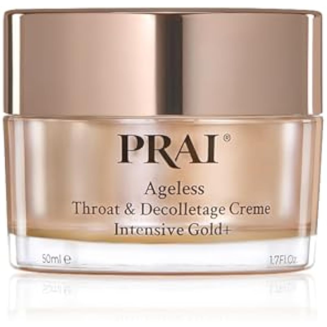 PRAI Ageless Throat & Decolletage Intensive Gold Creme 50ml - Real 24K Gold - Anti-Ageing, Anti-Wrinkle Brightening Skincare Cream - Hydrates & Firms Skin - Neck Moisturiser with Hyaluronic Acid
