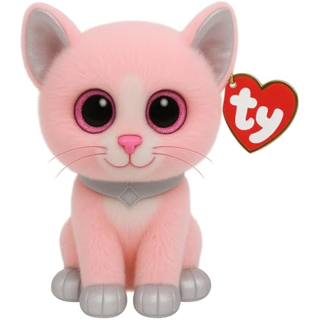 TY 2007516 Fiona Cat Beanie Boo Pink Stuffed Animal, Multicoloured