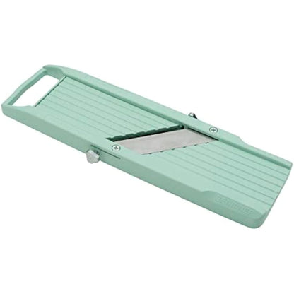 Benriner BN-1GR Japanese Handheld Mandolin Slicer with Three Interchangeable Stainless-Steel Blades-Ivory, Vegetable Fruit Cutter Peeler, Stainless Steel, Green