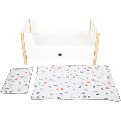 Small Foot 11811 Doll Loft Bed Little Button, with bed drawers for storing doll accessories, for ages 3+ years