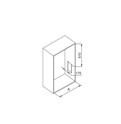 Emuca - Hang pull down wardrobe rail lift, adjustable width 600-830mm 23,6-31,4 inch, stone grey
