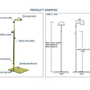 2 Pack Gold Purses Single Hook Handbag Rack Adjustable Height Display Stand Rack Large arc