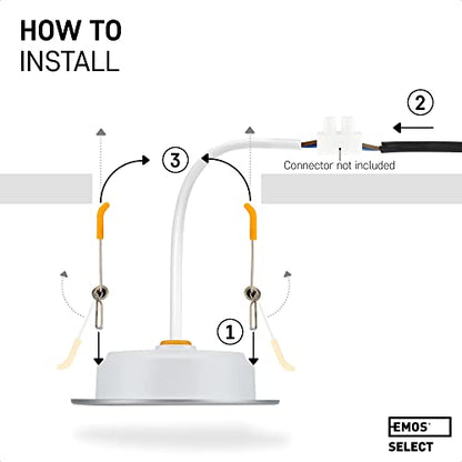 EMOS LED Downlights for Ceiling, 5W/500 Lumens, Warm White 3000K | IP54 Waterproof LED Spot Lights for Bathroom etc. | Set of 6 Recessed LED Ceiling