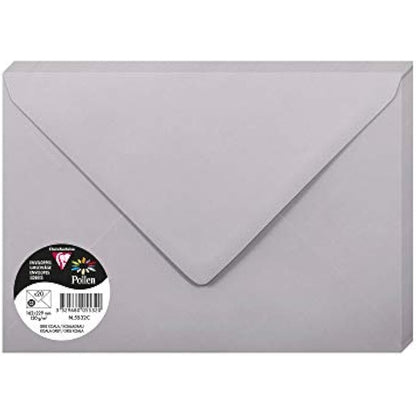 Clairefontaine - Ref 5532C - Pollen Envelopes (Pack of 20) - C5 Sized, 120gsm Paper, Gummed Seal, Inkjet & Laser Printer Compatible, Acid Free - Koala Grey