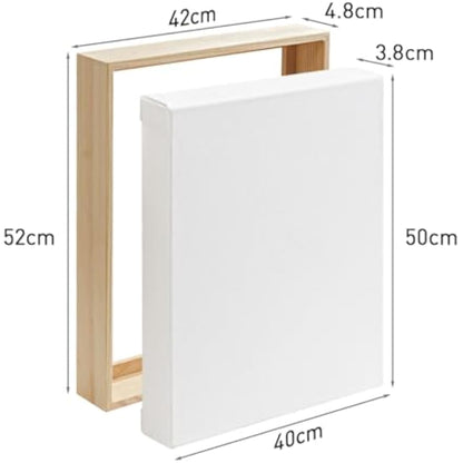 Colour Splash 40x50cm Stretched Canvas with Pinewood Frame (1pk), 3.8cm Deep Edge, 4.8cm Pine Frame, Linen & Cotton Blend, Medium Grain, Triple-Primed 450gsm, Durable Blank Canvas for Oil & Acrylic