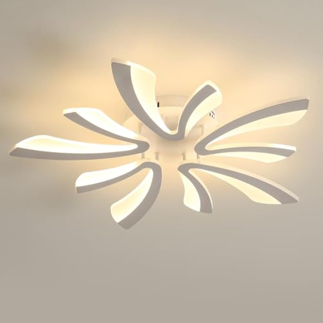 Comely LED Ceiling Light Modern, 50W 5025LM LED Ceiling Lights, Acrylic Lighting Fixture for Living Room Bedroom, 3000K Warm Light, White, 70cm