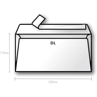 Clairefontaine - Ref 50075C - Pollen Iridescent Adhesive Envelopes (Pack of 20) - DL (110 x 220mm) in Size, 120gsm Paper, Easy-to-Peel Adhesive Strip - Silver