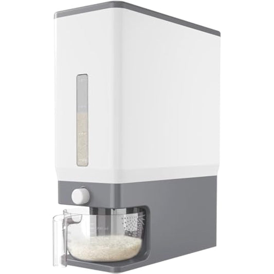Lifewit Rice Dispenser Container 25 Lbs(11.3kg), Cereal Grain Flour Containers Storage with Measuring Cup, Sealed Moisture Proof Rice Bucket, Dry Food Soybean for Kitchen Pantry Household, BPA-Free