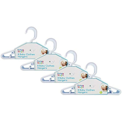 Baby Coat Hangers Small Clothes Hangers First Steps Pack of 32 White