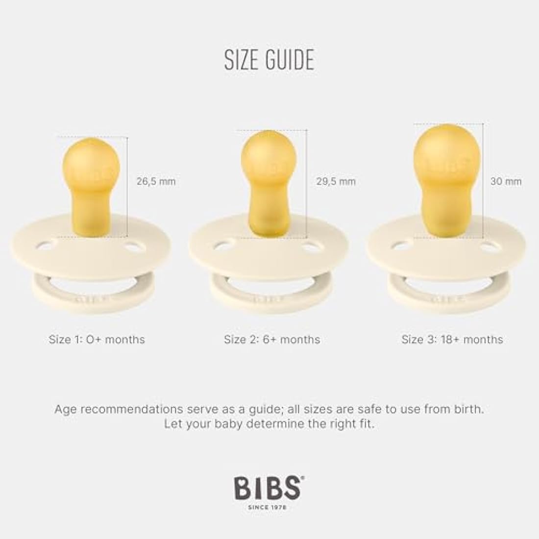 BIBS Dummies Colour 4-Pack, BPA Free Dummy Pacifier, Round Nipple Soothers, Natural Rubber Latex, Made in Denmark. 6-18 Months (Pack of 4), Baby Blush Colours