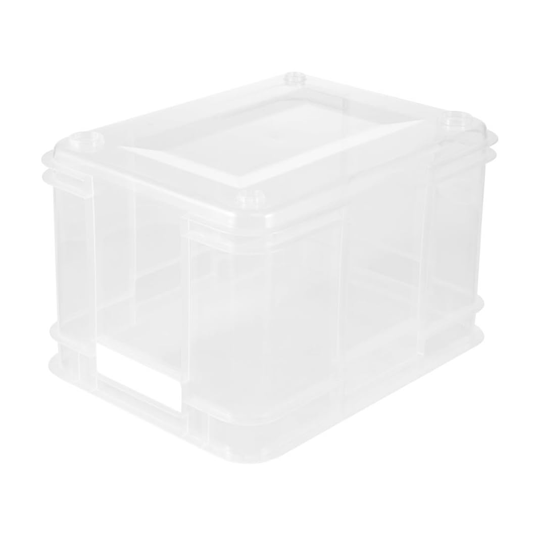 Keeeper Storage Box, Euro-Box M, Sturdy Plastic (PP), 35 x 27 x 22 cm, 16 l, Transparent- Natural
