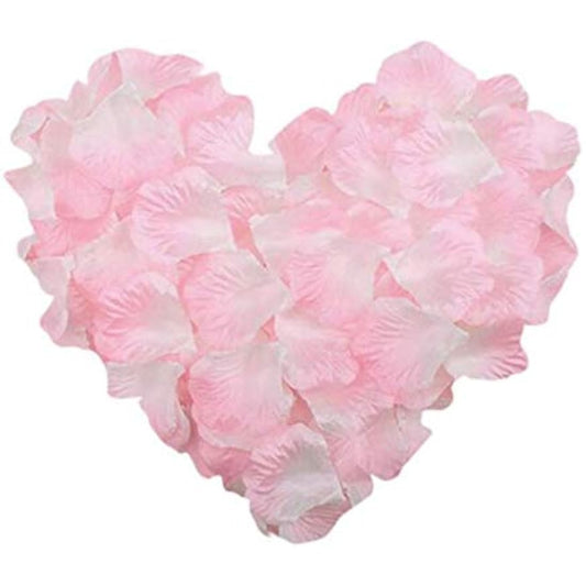 RuiChy 1000pcs Silk Artificial Rose Petals for Wedding Flowers Home Party Romantic Night Anniversary Valentine's Day, Pink White