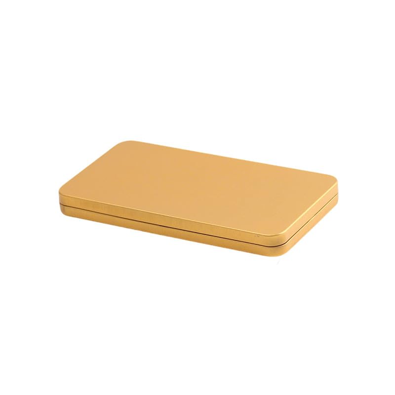 Vokenforu 1 Piece Rectangular Tin Boxes with Lids,Gold Metal Empty Tins Containers For Pencil Case Small Items Organizer-17 * 9 * 1.5cm