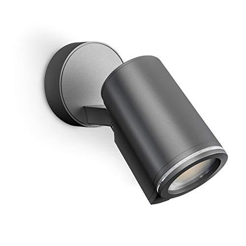 Steinel Spot ONE Spotlight, 512 lm GU10 bulb included, LED Floodlight, warm white wall light, Aluminium, 6.7 W, Anthracite