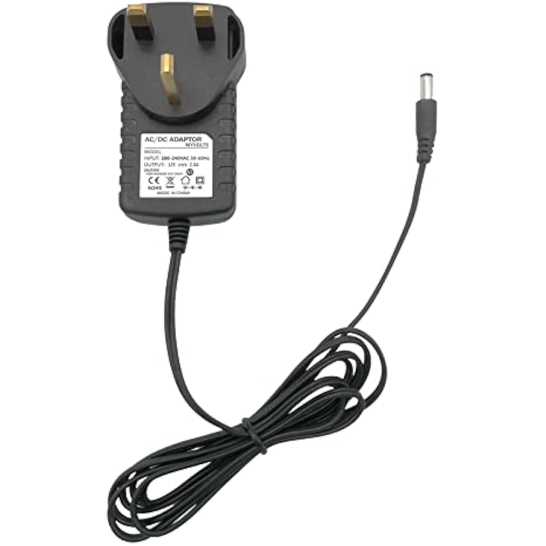 MyVolts 12V power supply adaptor compatible with Yamaha PSR-530 Keyboard - UK plug