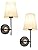 MRHYSWD Set of 2 Black and Gold Wall Lights for Living Room Bedrooms, Modern Wall Sconce Lights Indoor Wall Lighting Fixtures Vintage Wall Lamps for Bedside Bathroom Hallway, Without E27 Bulbs