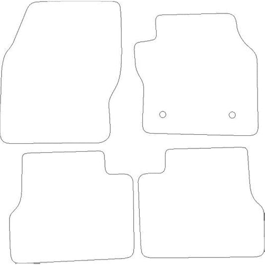 Car Mats FOR Ford Tourneo Connect 5 Seater 2015-2022 Black Carpet - Blue Ribbed Trim - Black Rectangle Heel Pad [SAPP-1634]