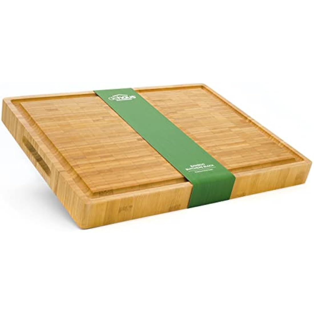 Dehaus® Deluxe Bamboo Chopping Board - Premium Wooden Cutting Boards - Large End Grain Wood Butchers Block for Kitchen - Extra Thick Bread Block - Non Toxic - Size M, 35 x 25 x 3 cm