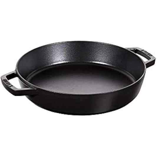 STAUB Cast Iron Double Handle Fry Pan, Black, 20 cm
