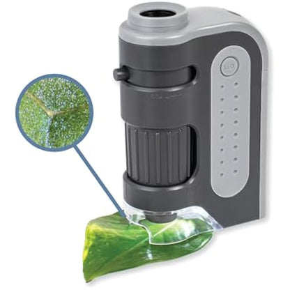 Carson MM-300 MicroBrite Plus 60 -120x LED Lighted Pocket Microscope, Grey