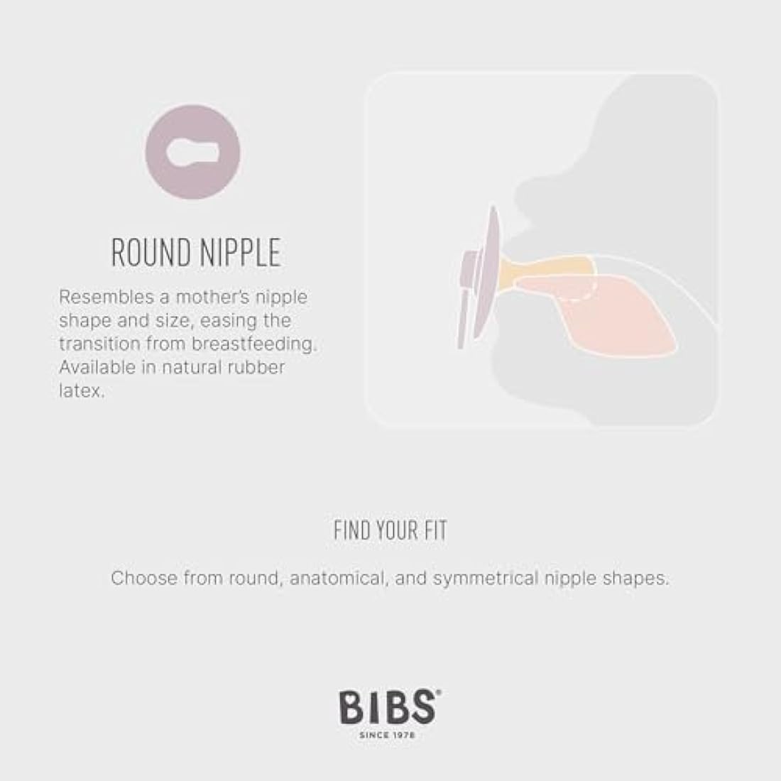 BIBS Colour Soother 2-Pack, BPA Free Dummy Pacifier, Round Nipple. Natural Rubber Latex, Size 2 (6-18 Months), Sage/Sage
