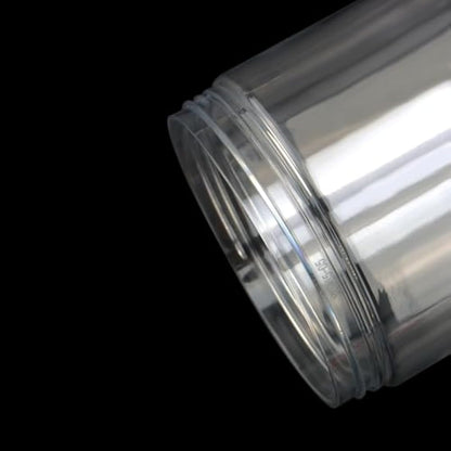 ZEONHEI 16 Pack 500ml Plastic Jars with White Lids, 16oz Refillable Clear Plastic Containers, Round Empty Leak-Proof Storage Spice Jars for Slime Making Kitchen Travel DIY Cosmetic Crafts