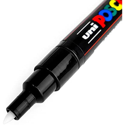 Posca Water Based Permanent Marker Paint Pen - Multi Surface Use - PC-1M 0.7-1.0mm Extra Fine - Full Range Set of 21 Colours - In Gift Wallet Packaging