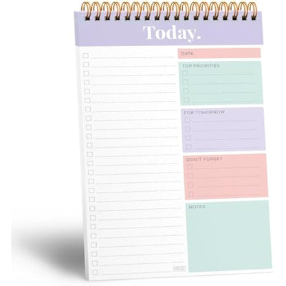 SWEETZER & ORANGE S&O Daily Planner Notepad for Productivity - 52 Page Every Day To Do Logbook- Undated Guide and Organizer - Routine work List Journal- Coiled Regular Task pad - MAUVE