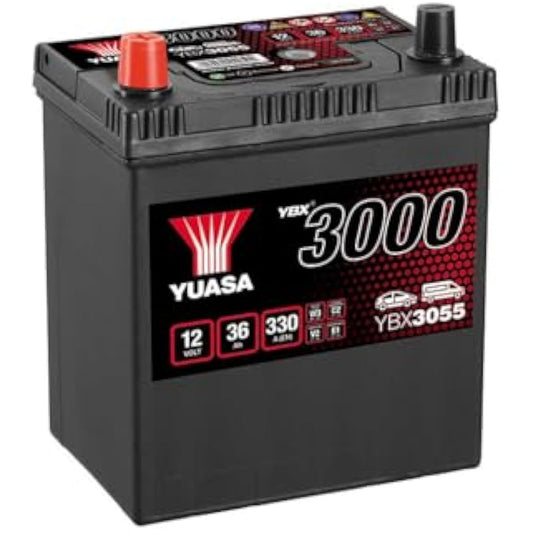 Yuasa YBX3055 12V 36Ah 330CCA Sealed Maintenance Free High Performance Car Battery