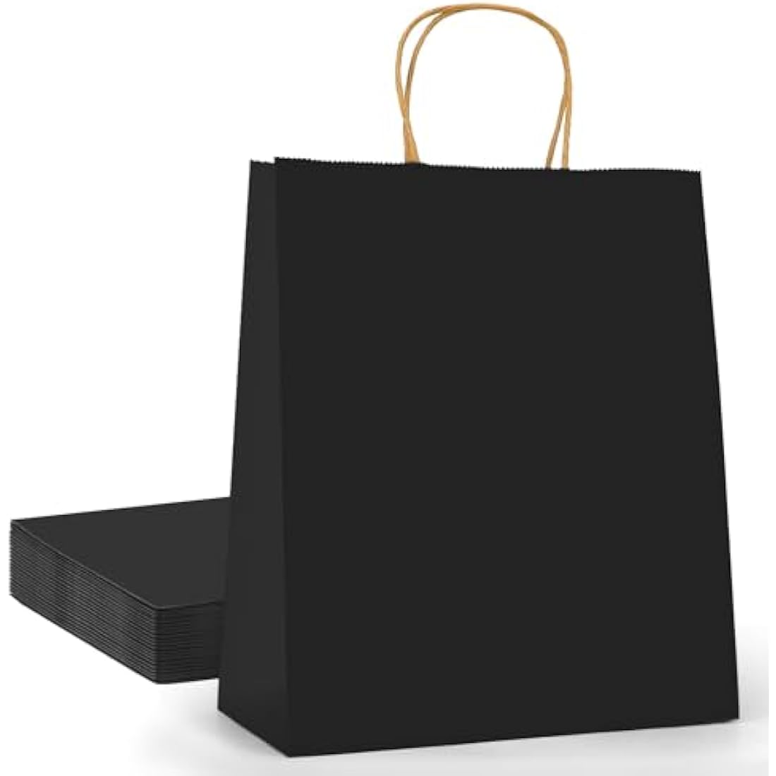 Gift Bags Large Paper Bags with Handles (18 PCS,30x23x12cm 130GSM paper) Black Paper Bags for Halloween Christmas Wedding Birthday Party
