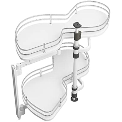 VADANIA Kitchen Cabinet Blind Corner Pullout Organizer for 800mm Cabinet, 2 Tiers Swing Tray, Soft Close, Left Handed Open