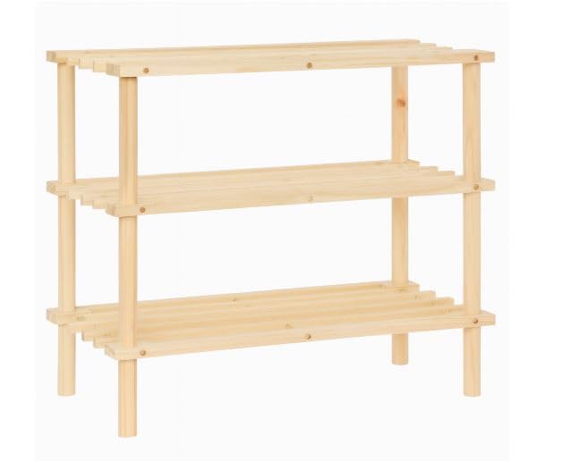 AKSHIDE Wooden ShoeStorage Rack, ShoeStorage Organiser, Shoe Shelf for Hallway, Wooden Storage Rack,Slatted Design, Entryway Organiser