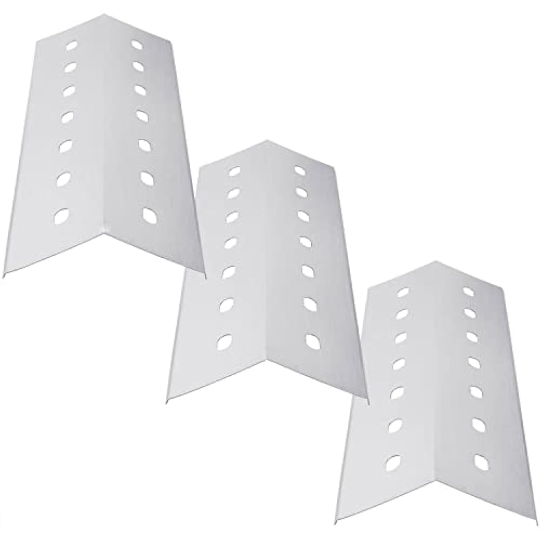 WELL GRILL 3-Pack Stainless Steel Flavorizer Bars, Heat Shield Tent, Flame Distributor Outdoor Barbecue Replacement Parts for Most Gas Grills (41cm x 14cm L x W)