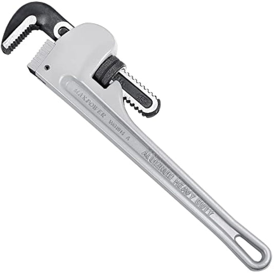 MAXPOWER 18" Heavy Duty Aluminum Pipe Wrench (450mm) – Stillson Plumbing Tool with 60mm Max Jaw Opening – Professional Straight Spanner for Plumbing & DIY