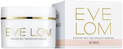 EVE LOM Rescue Peel Pads for Face - Daily Exfoliating Skincare with AHA, PHA & BHA Acids - Resurfacing & Hydrating Skin Care for All Skin Types - 60 Biodegradable Pads