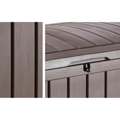 Keter Glenwood 390L Outdoor 60% recycled Garden Furniture Storage Box Brown| Fade Free | All Weather Resistant | Safe and Secure | Zero Maintenance | 2 year Warranty