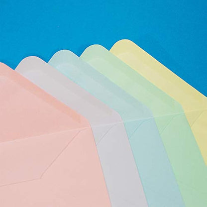 Craft UK 2350 5X5 Card and Envelope Pack of 50 - Mixed - Pastels