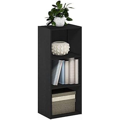 Furinno Luder 3-Tier Open Shelf Bookcase, Blackwood